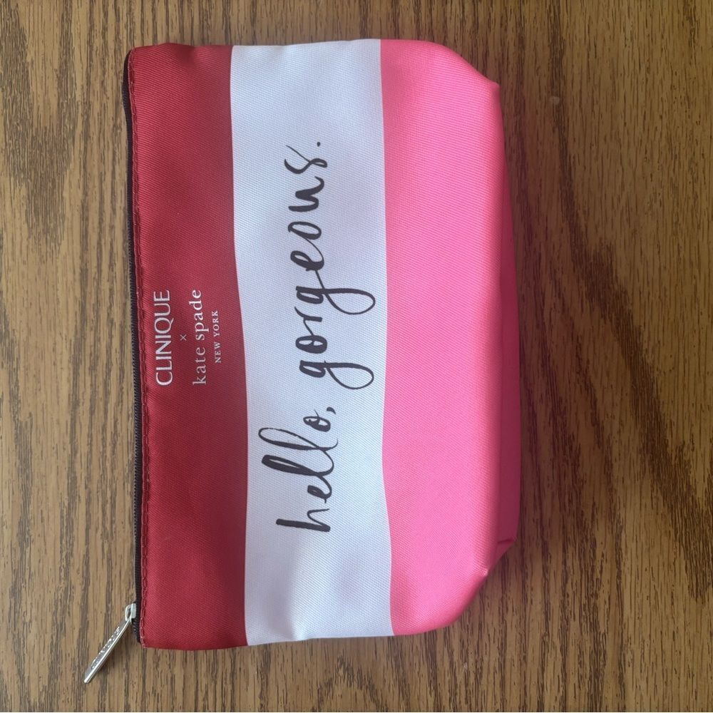 Pink and White Cosmetic Bag Clinique and Kate Spade colab
